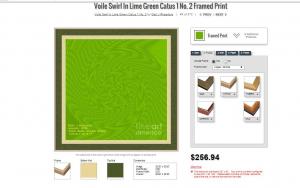SUGGESTED FINISHES FOR ARTWORK PRINTS RECOMMENDED BY ARTIST Voile Swirl in Lime Green Catus I no 2